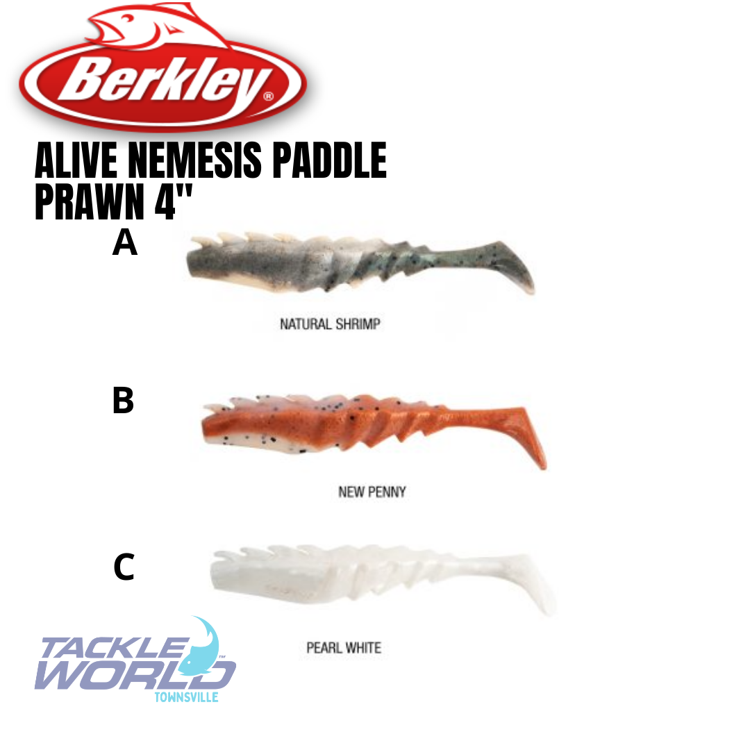 Berkley Gulp Alive 4in Nemesis Paddle Prawn - Natural