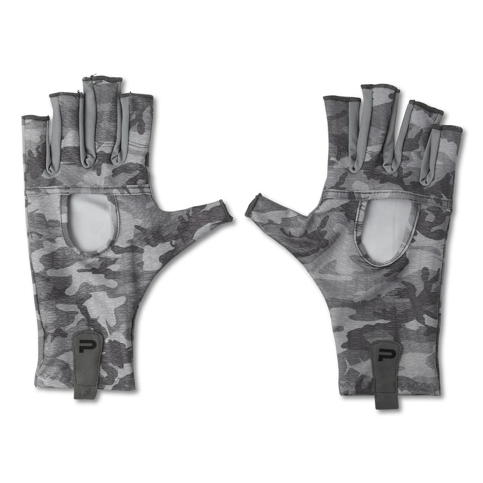 Pelagic Sun Gloves Fish Camo Light Grey