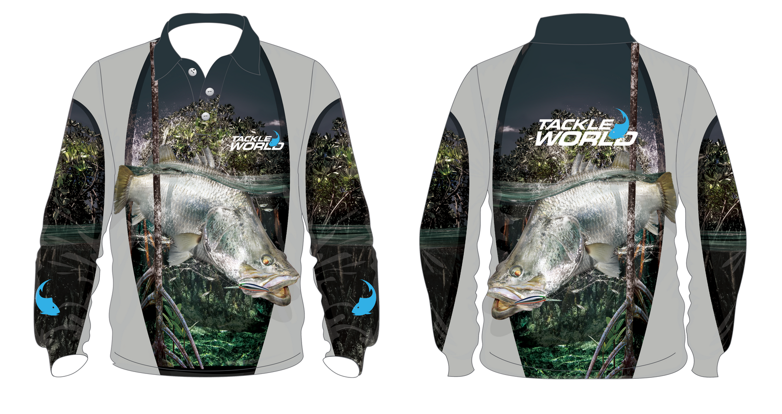 Tackle World Fishing Shirt V2 Reef Fish - Kids