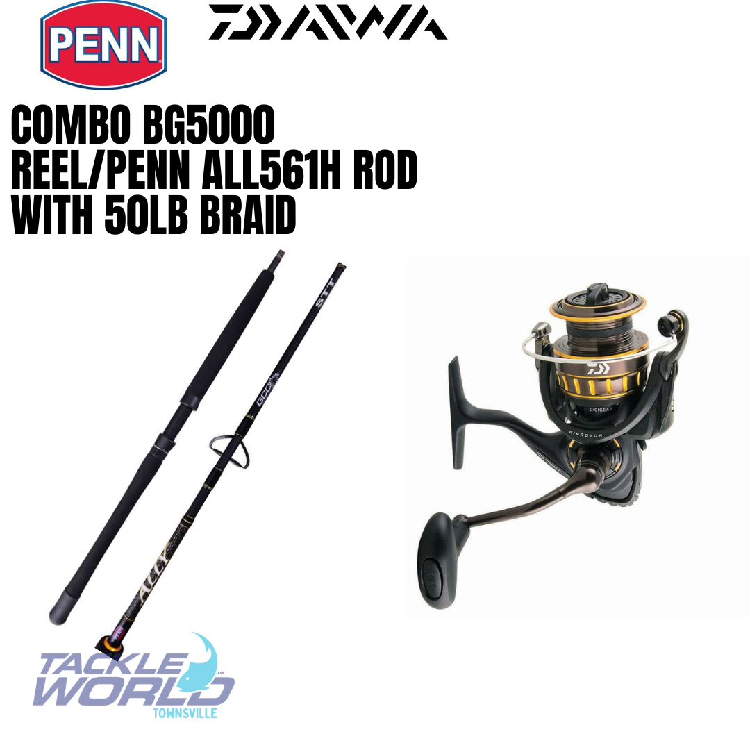 Combo Daiwa BG5000/Penn ALL561H with 50lb braid