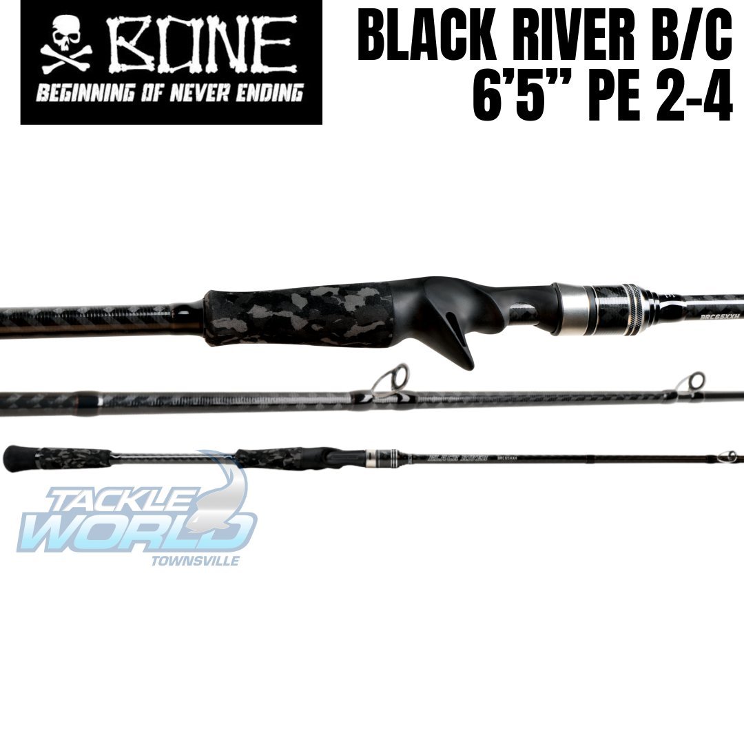 Bone Black River Baitcaster 6'5'' Med Fast PE 2-4