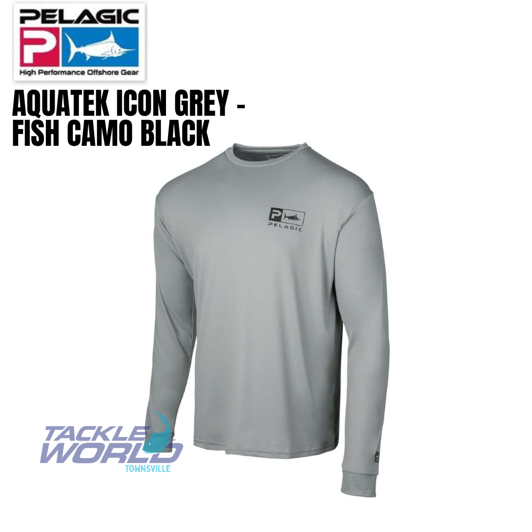 Pelagic Aquatek Icon Grey - Fish Camo Black