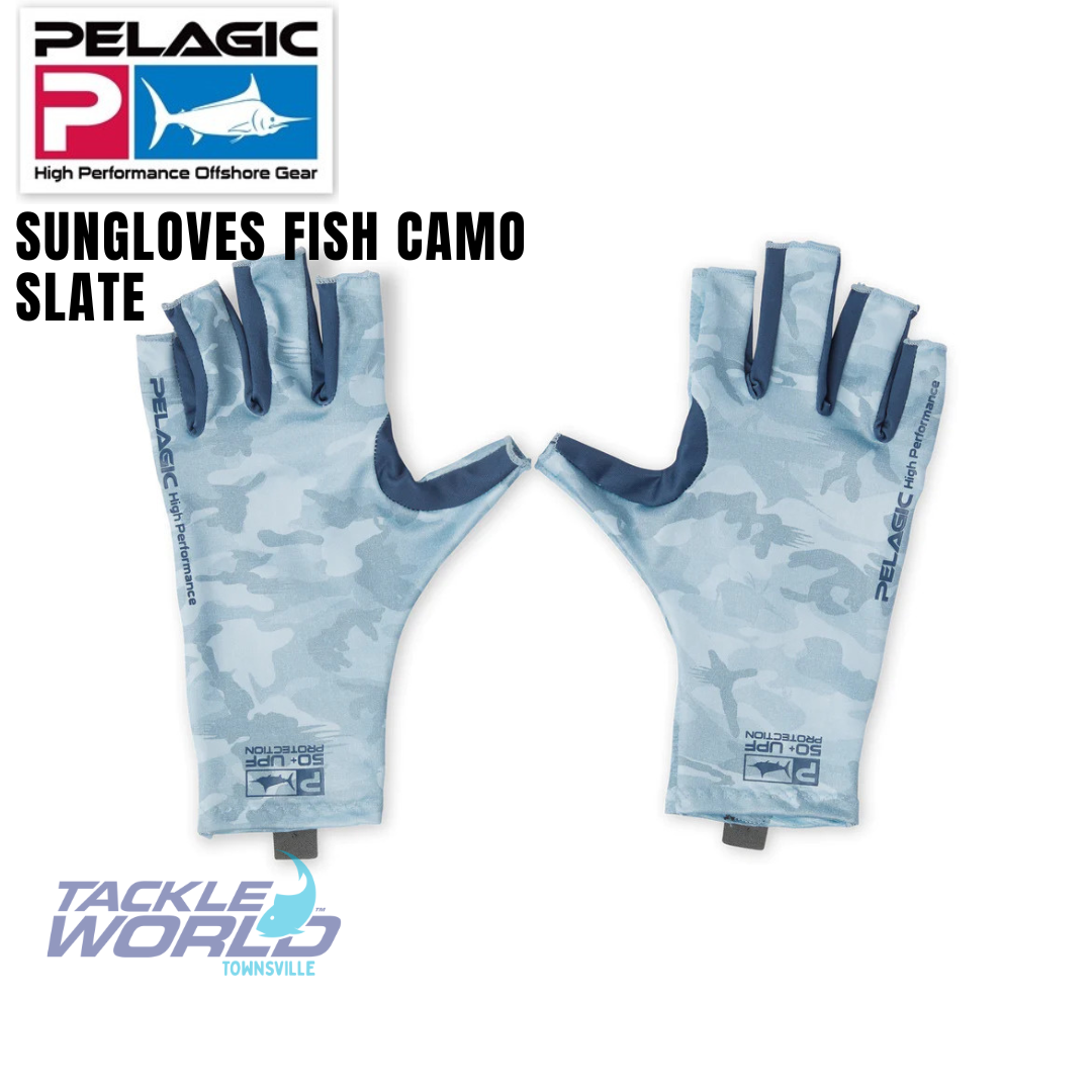 Pelagic Sun Gloves Fish Camo Slate