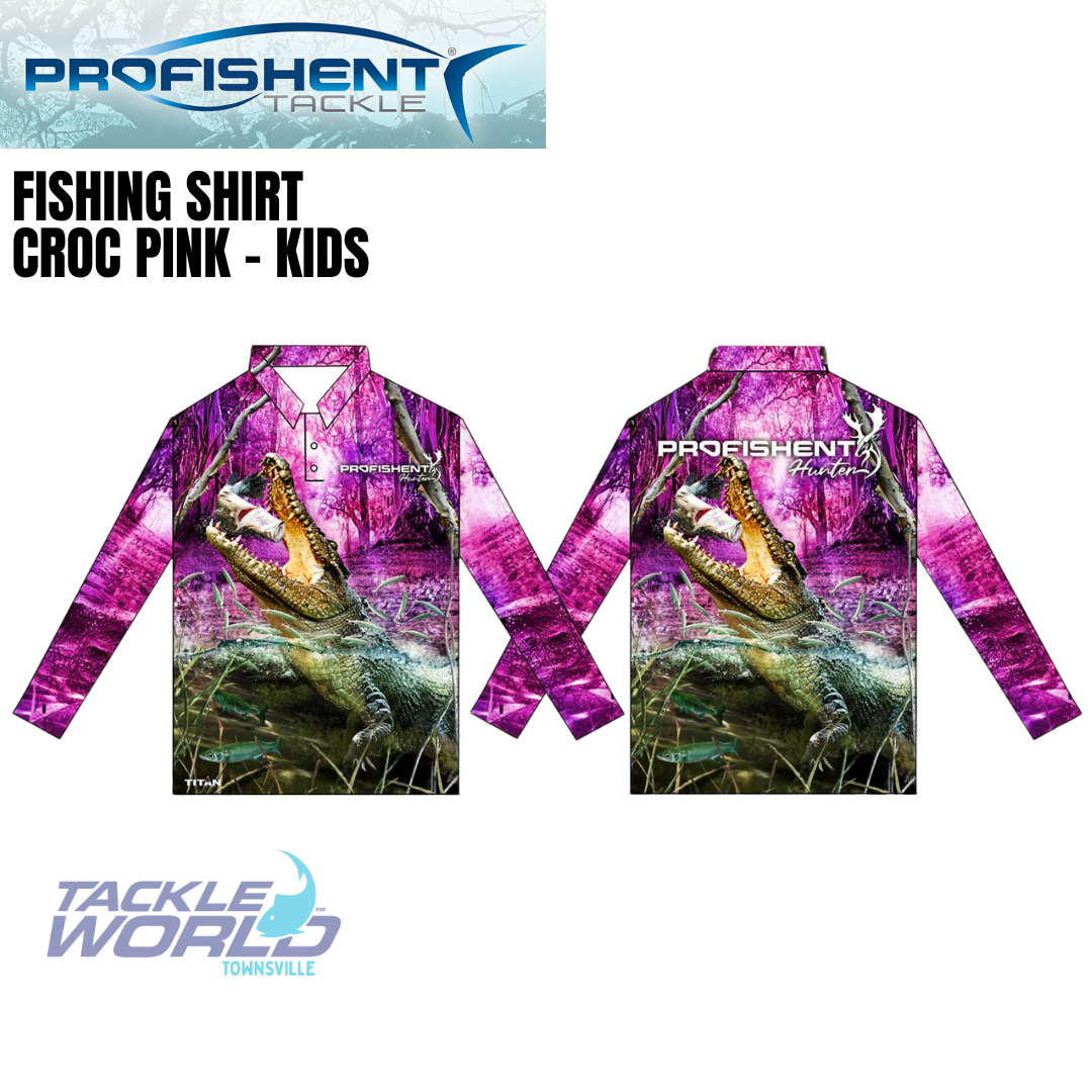 Profishent Fishing Shirt Pink Croc - Children & Infant Sizes