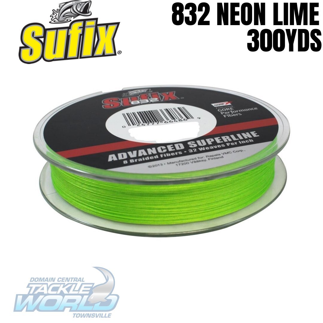 Sufix Advanced Superline 832 Braid 50 lb Neon Lime 300 yds