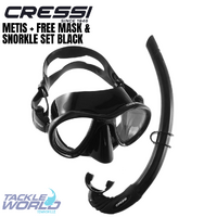Cressi Metis Plus Free Mask & Snorkel Set Black