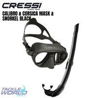 Cressi Calibro Mask & Corsica Snorkel Set Black