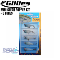 Gillies Mini Clear Popper Kit - 5 lures
