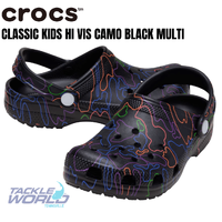 Crocs Classic Kids Hi Vis Camo Black Multi