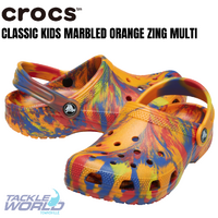 Crocs Classic Kids Marbled Orange Zing Multi 