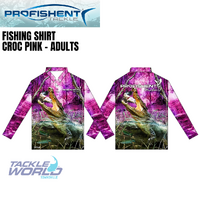 Profishent Fishing Shirt Pink Croc - Adult Sizes