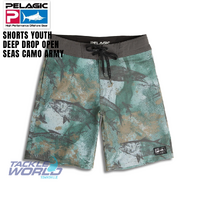 Pelagic Youth Shorts Deep Drop Open Seas Camo Army Green