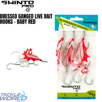 Shinto Pro Dressed Gang Live Bait Hooks - Baby Red