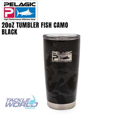 Pelagic 20oz Tumbler Fish Camo Black