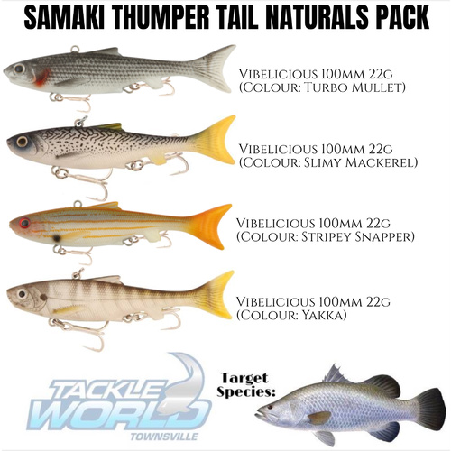 Samaki Vibelicious Thumper Tail Naturals 4Pack