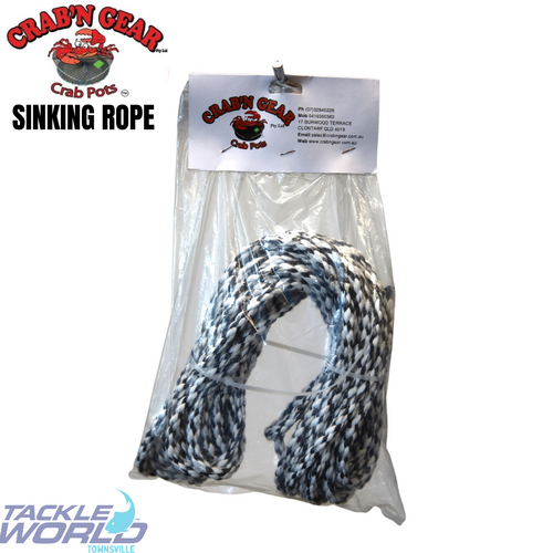 Crab Pot Rope Sinking 10m Black & White
