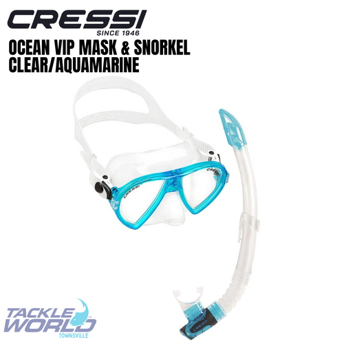 Cressi Ocean VIP Mask & Snorkel Set Clear/Aquamarine