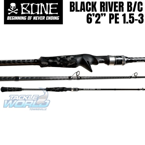 Bone Black River Baitcaster 6'2'' Med Fast PE 1.5-3