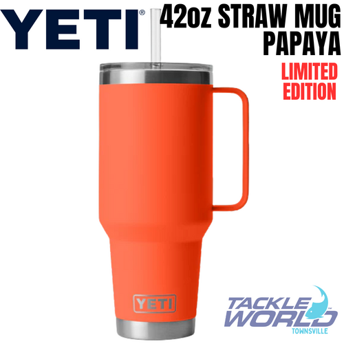 Yeti Rambler 42oz Straw Mug Papaya