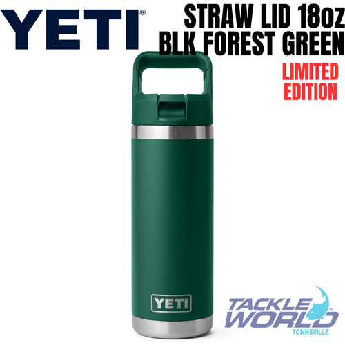 Yeti 18oz Bottle (532ml) Black Forest Green with Straw Lid