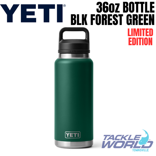 Yeti 36oz Bottle (1L) Black Forest Green with Chug Cap