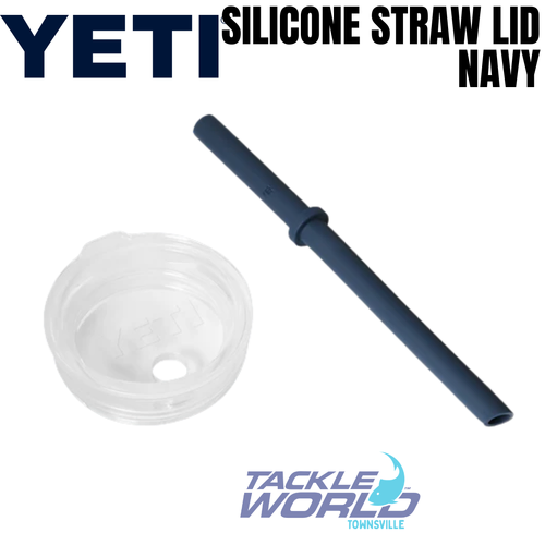 Yeti Rambler Tumbler Silicone Straw Lid Small Navy
