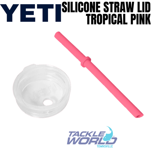 Yeti Rambler Tumbler Silicone Straw Lid Small Tropical Pink