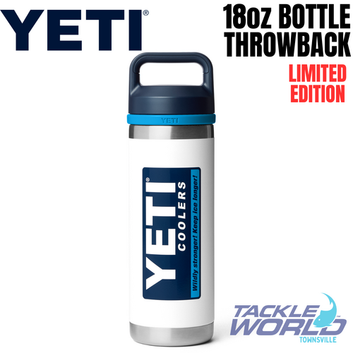Yeti Rambler Bottle 18oz White/Blue Throwback