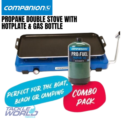 Companion Propane Double Stove with Hotplate & Gas Bottle