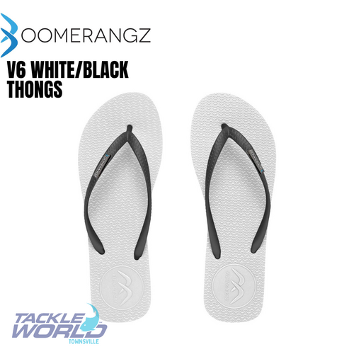Boomerangz v6 Reg White/Black Thongs 9