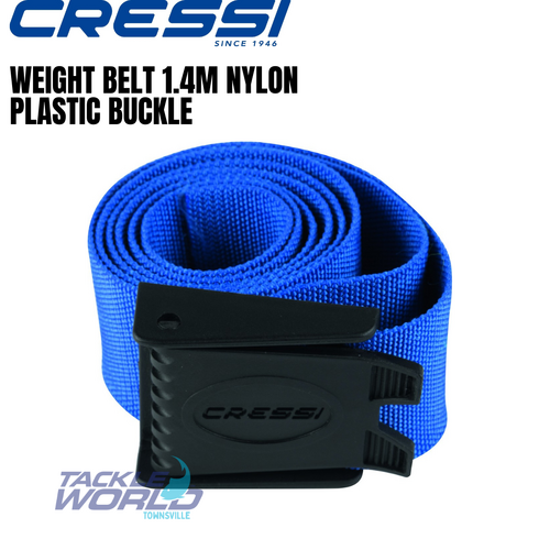 Cressi Weight Belt 1.4m Nylon Plastic Buckle Black