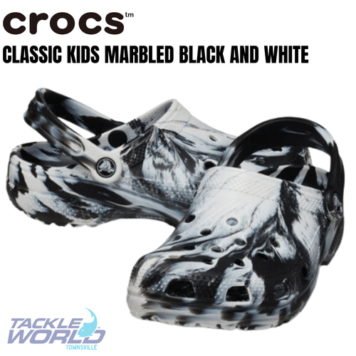 Crocs Classic Kids Marbled Black White C4