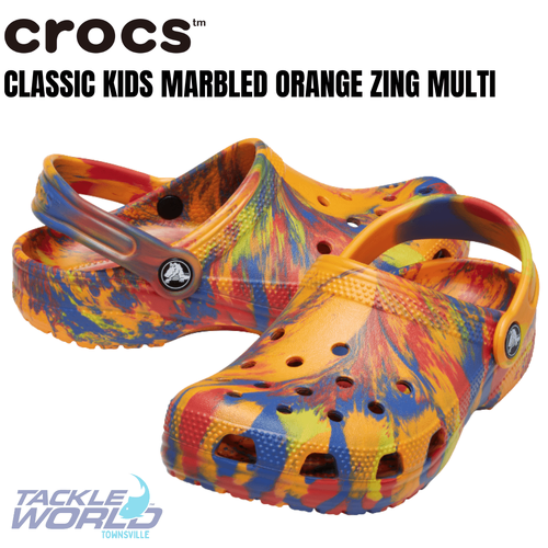 Crocs Classic Kids Marbled Orange Zing Multi C4