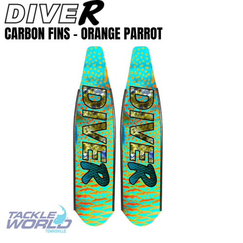 Dive R Carbon Fins - Orange Parrot Soft