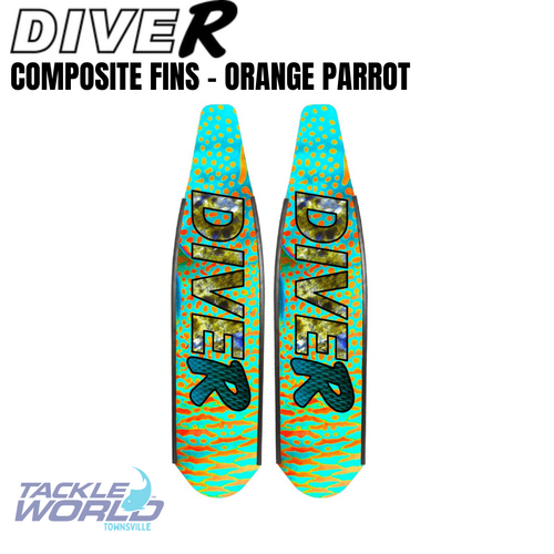 Dive R Comp Fins - Orange Parrot Soft