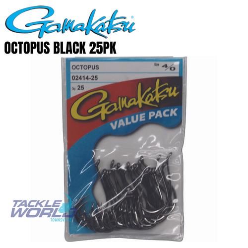 Gamakatsu Octopus Black 25pk 6/0