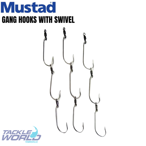 Mustad Gang Hook Swivel 3 Sets 3 x 3/0