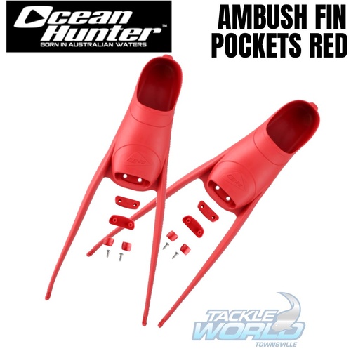 Ocean Hunter Ambush Fin Pockets Red [Size: 38/39] (4-5)