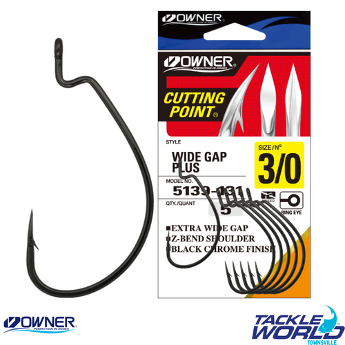 Owner Wide Gap Worm Hooks 1/0