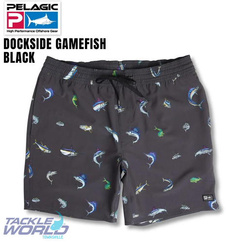 Pelagic Shorts Dockside Gamefish Black M