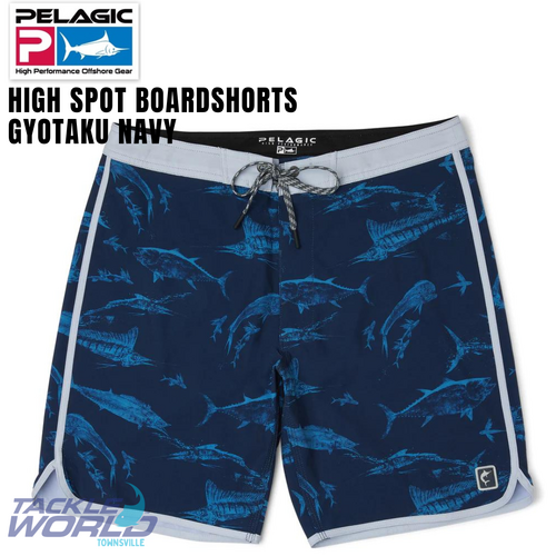 Pelagic Shorts High Spot Gyotaku NVY 40