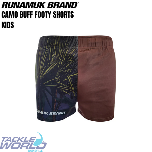 Runamuk Camo Buff Footy Shorts Kids [Size: 8]