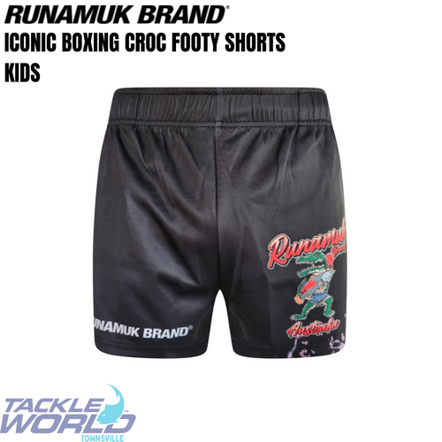 Runamuk Iconic Boxing Croc Footy Shorts Kids [Size: 8]