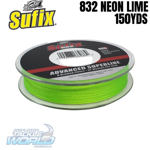 Sufix 832 Braid 150yds 10lb - Neon Lime 