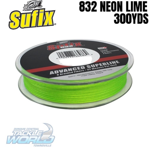 Sufix 832 Braid 300yds 20lb - Neon Lime
