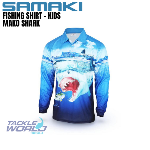 Samaki Shirt Mako Shark L/S Kids [Size: 8]