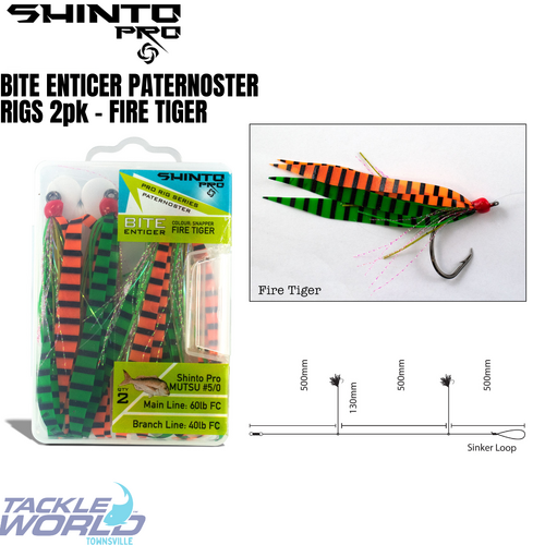 Shinto Pro Bite Enticer Paternoster 2pk 5/0 Fire Tiger