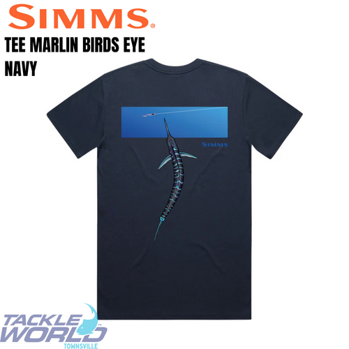 Simms Tee Marlin Birds Eye Navy [Size: M]